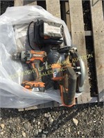RIDGID TOOLS, DRILL, SAW, CHARGER, 20 V - WORKS