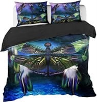 Dream Catcher Dragonfly Print Duvet Set  Full Size