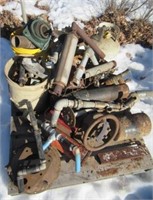 Pallet of parts including well top, propane tank,
