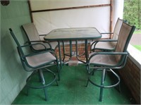Glass Top Square Table w/4 Chairs