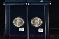 (2) Eisenhower Centennial Silver Dollars: