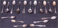 17 sterling silver spoons including