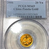 2006 Chinese Gold Panda 20 Yen PCGS - MS69