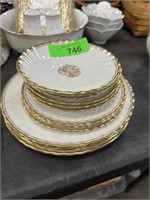 LOT OF GOLD RIMMED CHINA AYNLSEY ELEGANCE