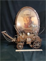 Covered Wagon Lamp & John Wayne Clock