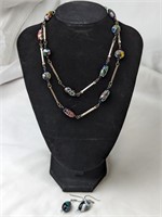 VENETIAN GLASS NECKLACE & EARRINGS