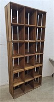 Fruit crate pigeon holes shelf 36"12"78"