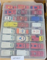 PLASTIC DIE-CAST METAL CAR CARRY CASE W/ CARS