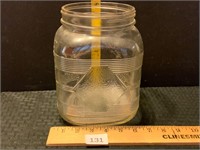 Large Vintage Orvus Hazel Atlas Glass Jar No Lid