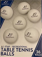 EastPoint 40mm 1-Star Table Tennis Balls - 36pk