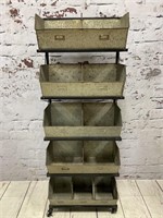 Vintage 5-Tier Open Bin Storage