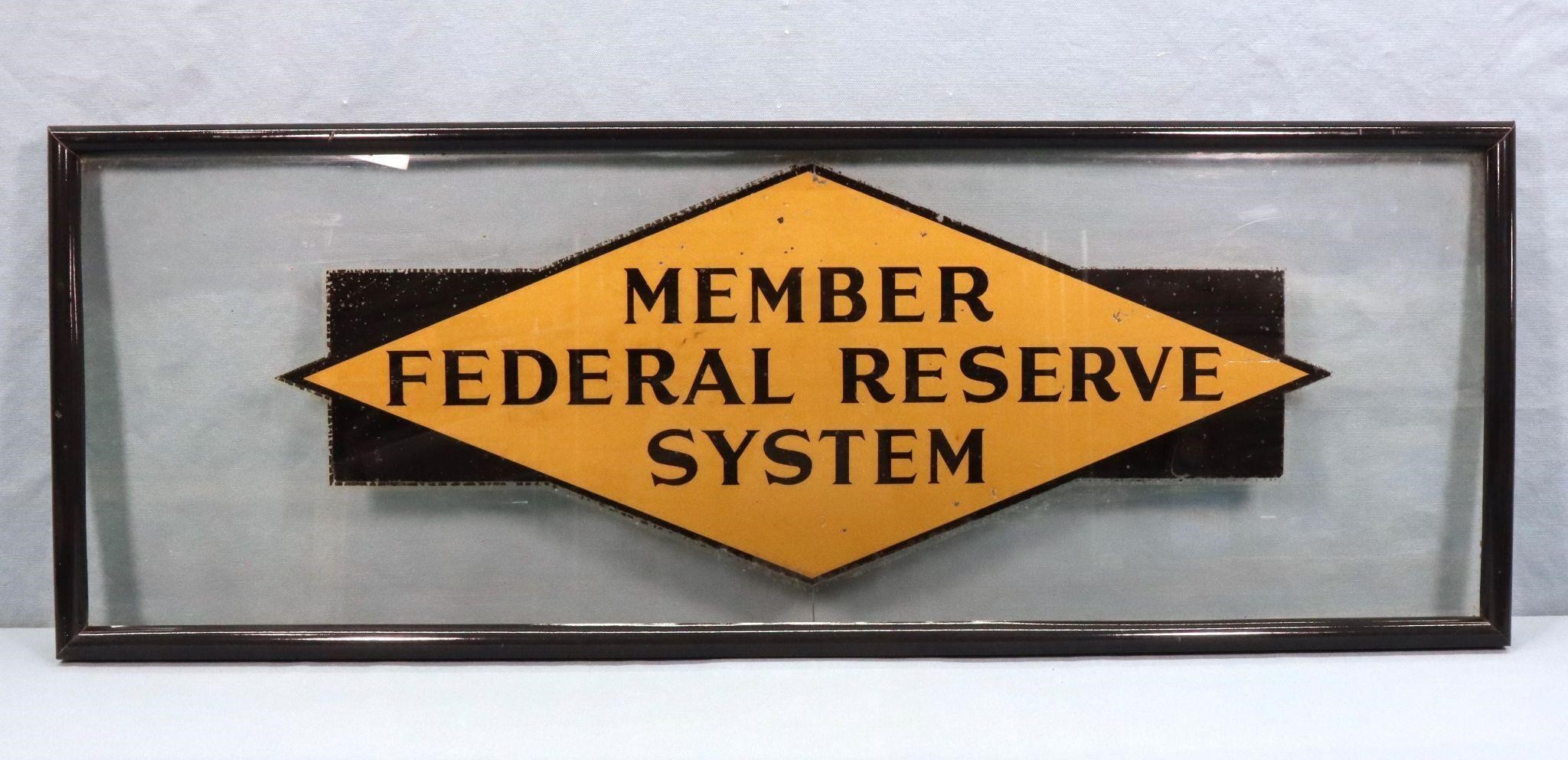 Reverse Painted Glass Bank Sign