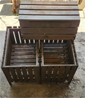 (2) Planter Boxes, (1) Lidded Crate