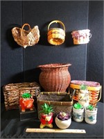 Baskets & Miniature Artificial Succulents