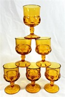 (6) INDIANA GLASS KINGS CROWN THUMBPRINT GLASSES