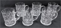 (6) Crystal Glass Mugs