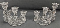 (2) Crystal Candleholders