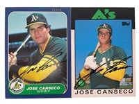 2 1986 Baseball Autographed Jose Canseco Cards