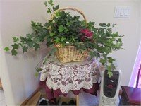 Accent Table w/ Greenery and Basket