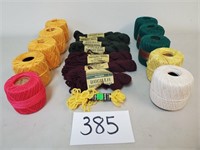 Vtg Bucilla Tapestry Wool & Knit-Cro-Sheen Spools