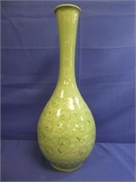 Green Porcelain Floor Vase 26.5" H