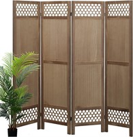 ECOMEX 4 Panel Room Divider  5.6Ft  Brown