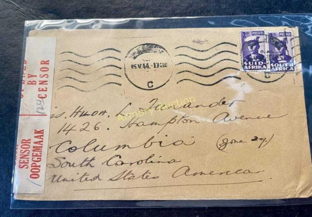 CENSORED AFRICAN STAMPED ENVELOPE 1944