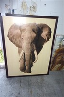 Framed Elephant Bull Metal Wall Art