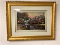 Thomas Kinkade Cobblestone Bridge 23.5x18.5