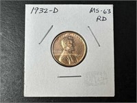 1932-D Lincoln Cent MS-63 RD