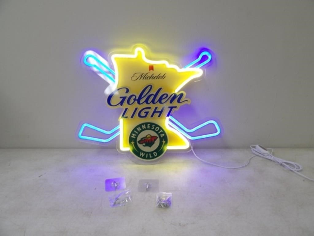 Michelob Golden Light-MN Wild LED Sign 18.75x15.25