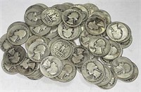 67 1940s - 50s US Washington Quarter - 90% silver