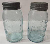 2 Antique Crown Imperial 1Qt Jars