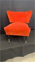 Vintage orange suede chair 25w x 31h