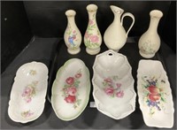 Lenox Floral Vase & Dishes.