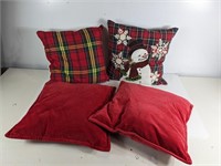 (4) Christmas-Themed Throw Pillows