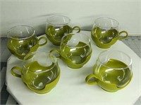 (6) Avocado Green Pryex Tumblers