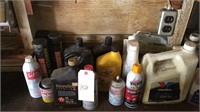 Assorted, liquid wrench, oil, grease, etc