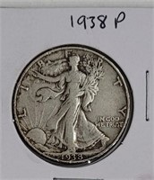 1938 P Walking Liberty Silver Half Dollar