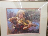Playing the Violin Framed Print