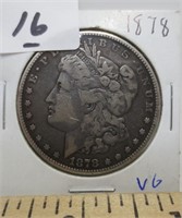 1878 Morgan silver dollar