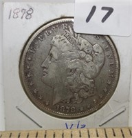 1878 Morgan silver dollar