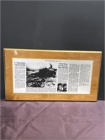 World War II military newspaper cut out lacquered