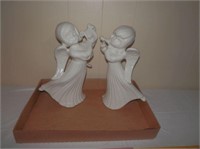 Pr of Matching White ceramic angels