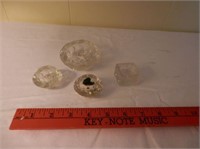 Group of clear antique salts-one large salt