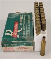 Remington 6mm Rem. EMPTY Brass 20ct