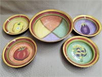 Clay Art Terra Toscana Handpainted Serving Bowls