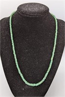 Graduated Jade Bead Necklace WIth 18Kt Clasp