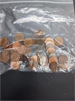 42 FOREIGN PENNIES