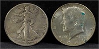 Pair of half dollar coins (PB)